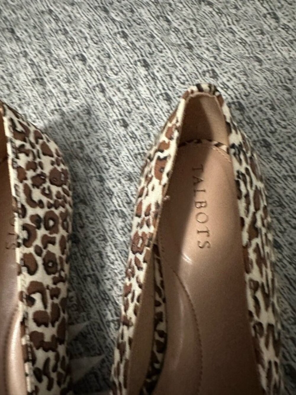 Talbots Vera Leopard Print Mary Jane Flats Gold Buckle Sz 7.5 Quiet Luxury NWOT - Picture 5 of 13